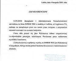 LUX-DOM Lublin <strong>Stała współpraca od VII 2007 r.</strong>